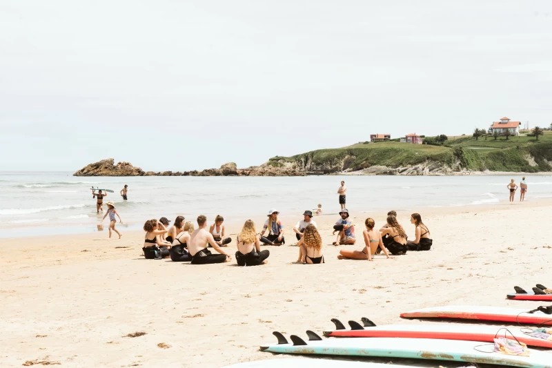 Surf camp for school classes in the natural park in beautiful Cantabria
